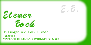 elemer bock business card